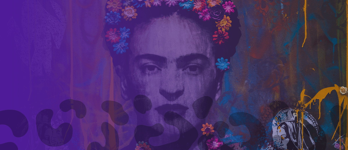 Frieda Kahlo picture with graffiti